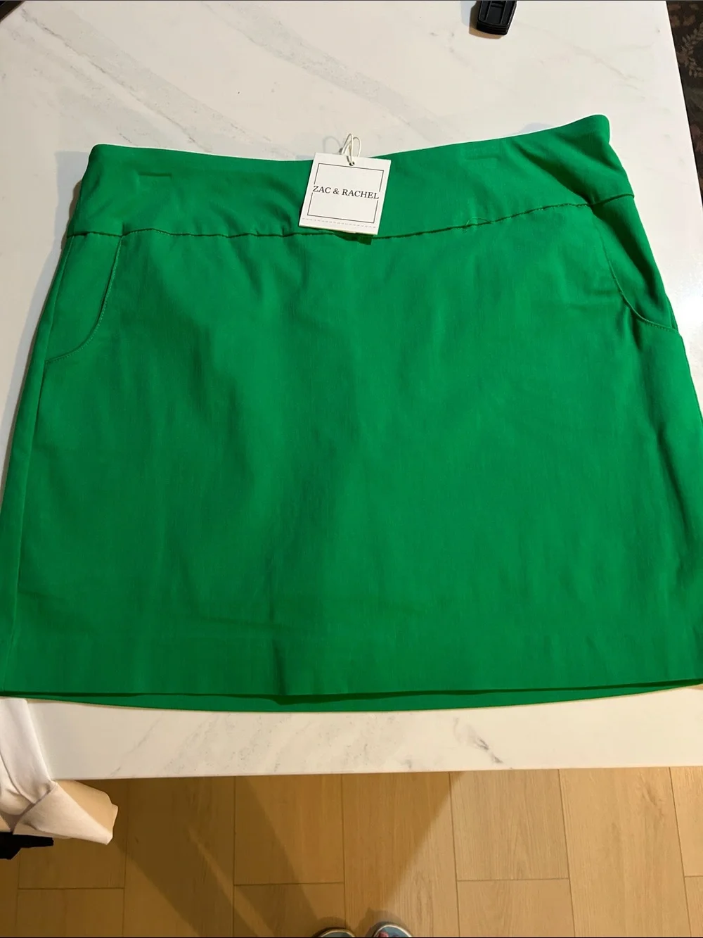 Zac & Rachel Bright Green Ponte Mini Skirt
